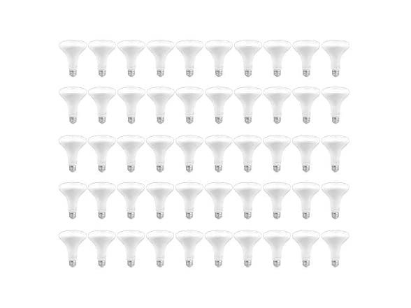 65 Watt Equivalent, 25000 Hours, Dimmable, 650 Lumens, Energy Star and CEC (California) Compliant, BR30 LED Light Bulb - Pack of 50, Soft White