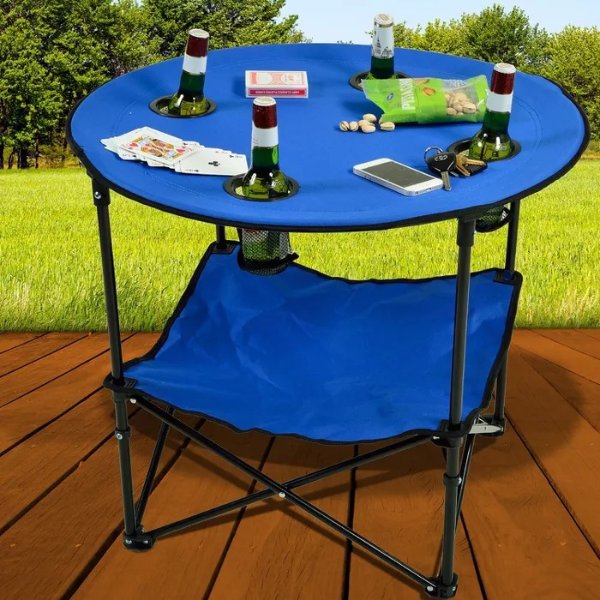 Travel Folding Canvas Table for Picnics and Tailgating