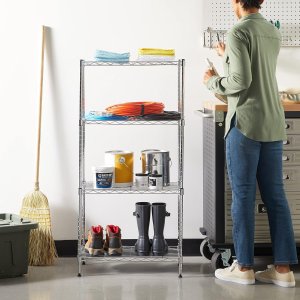 Amazon Basics 4-Shelf Narrow Adjustable Storage Shelving Unit, 200 Pound Loading Capacity per Shelf