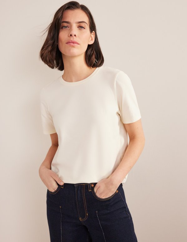 Vegetable Dyed Crew T-Shirt - Pale Yellow | Boden US