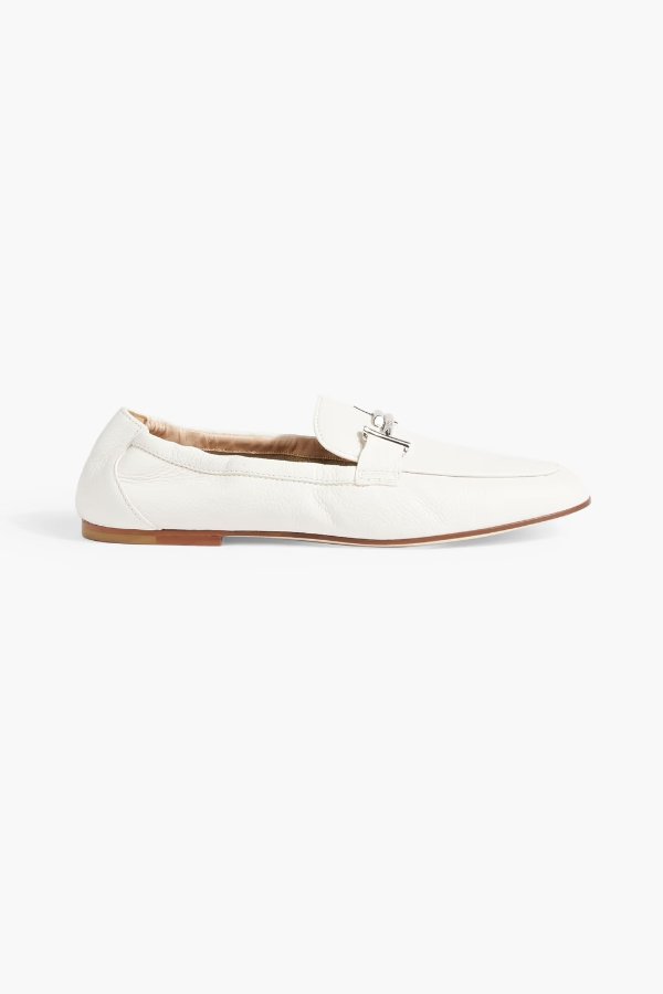 Double T pebbled-leather loafers