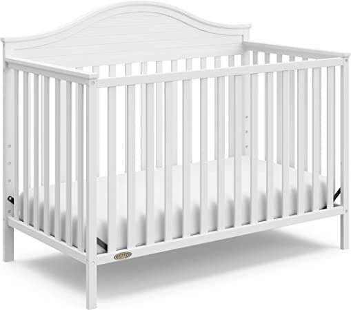 Stella 5-in-1 Convertible Crib (White) - Converts from Baby Crib to Toddler Bed, Daybed and Full-Size Bed, Fits Standard Full-Size Crib Mattress, Adjustable Mattress Support Base