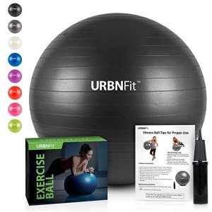 URBNFit Exercise Ball (Black Color) for Fitness