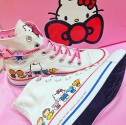 CONVERSE x Hello Kitty Chuck Taylor All Star White & Prism Pink High Top Girls Shoes