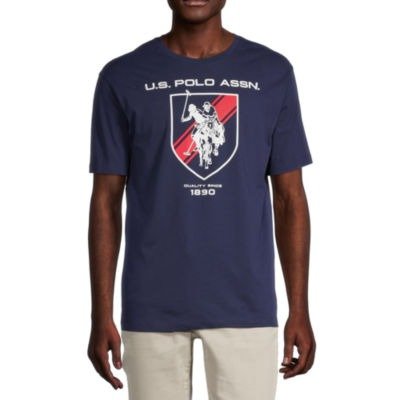 new!U.S. Polo Assn. Mens Crew Neck Short Sleeve Classic Fit Americana Graphic T-Shirt