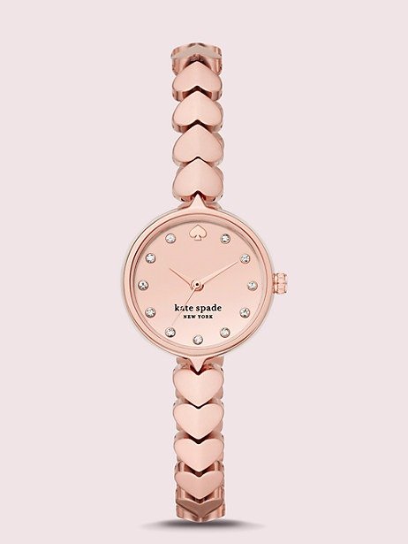 hollis rose gold-tone stainless steel hearts watch