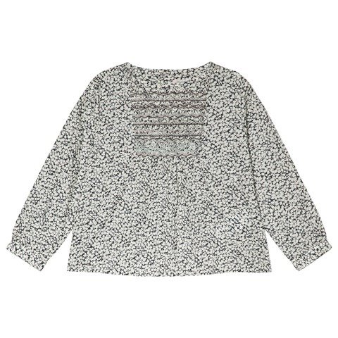 Grey Floral Smock Detail Shirt | AlexandAlexa