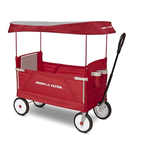 Amazon Radio Flyer 3-In-1 EZ Folding Wagon with Canopy for kids and cargo