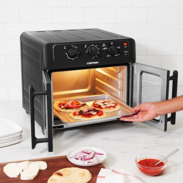 Chefman Air Fryer Toaster Oven Combo with Probe Thermometer, 12-In-1  Stainless Steel Convection Countertop, 10 Inch Pizza, 4 Slices of Toast,  Cooking