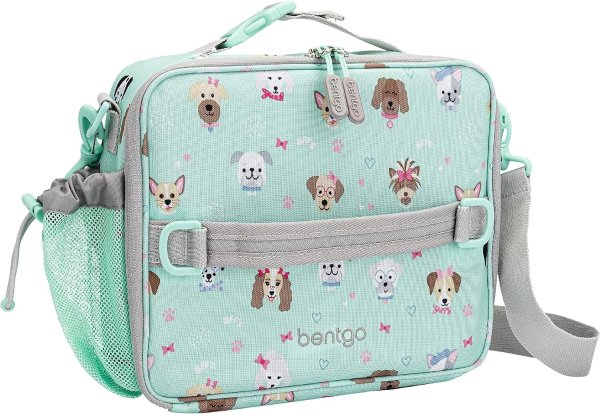 ® Kids Prints Lunch Bag - Double Insulated, Durable, Water-Resistant Fabric with Interior and Exterior Zippered Pockets and External Bottle Holder- Ideal for Children 3+ (Puppy Love)