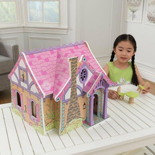 KidKraft Enchanted Forest 2 Level 7 Room Wooden Dollhouse with 16 Accessories