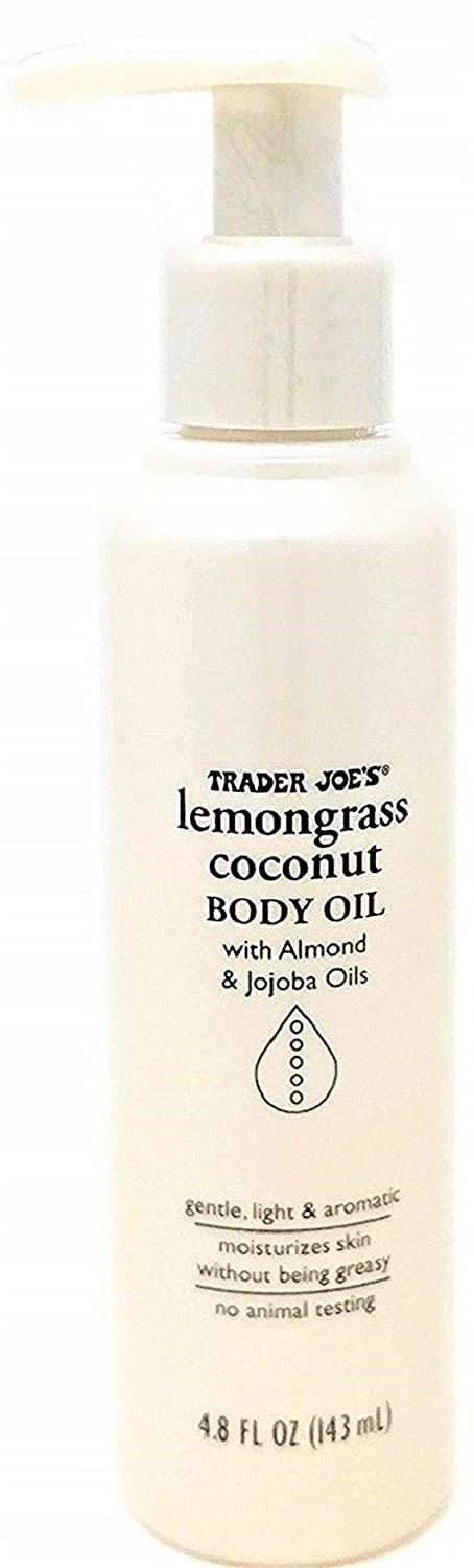Trader Joes Lemongrass Coconut Body Oil with Almond and Jojoba Oils 4.8 FL OZ (143 ml)