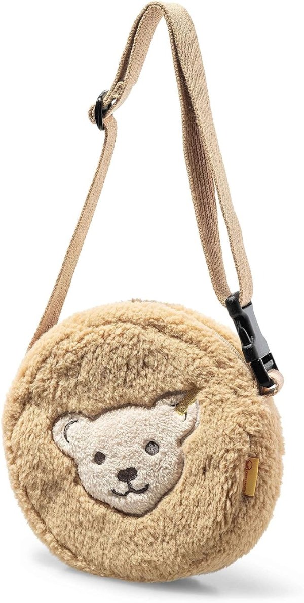 Shoulder Bag with Squeaker, Beige, Premium Plush Accessory, Small, 1 Count (Pack of 1)