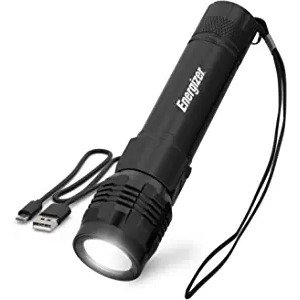 Rechargeable LED Flashlight X1000, Hybrid Power Capability, Ultra Bright 1000 Lumens, IPX4 Water Resistant, Rugged Aluminum Tactical LED Flash Light (USB Charging Cable Included)