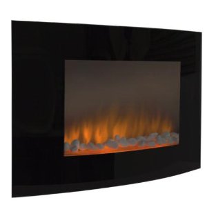 Large 1500W Heat Adjustable Electric Wall Mount Fireplace Heater with Glass XL