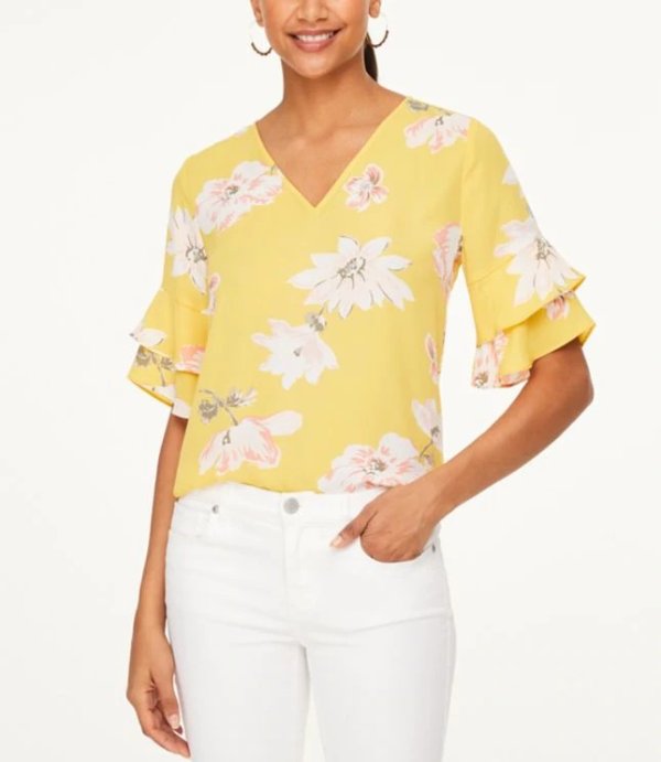 Bouquet Tiered Bell Sleeve Top