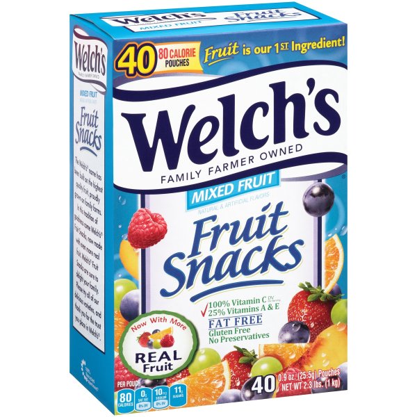 Fruit Snacks, Mixed Fruit, 0.9 Oz, 40 Ct