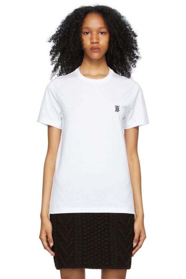 White Monogram Parker T-Shirt