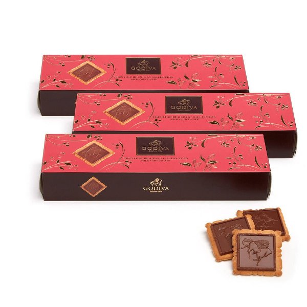 Signature Milk Chocolate Biscuits, Set of 3, 12 pc. each