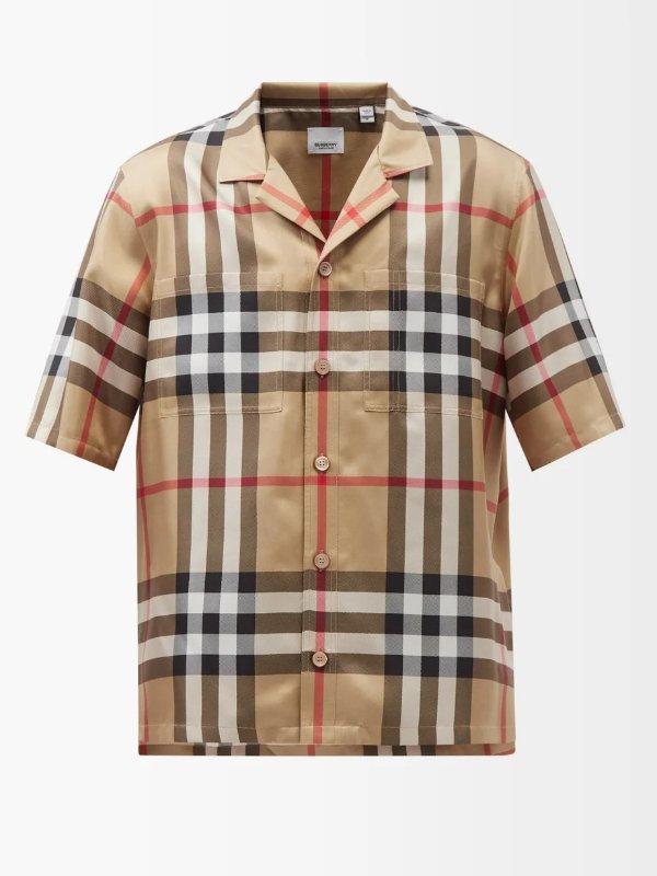 Vintage-check silk short-sleeved shirt | Burberry