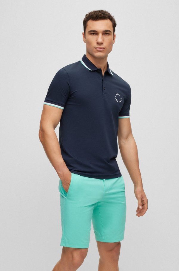 Stretch-cotton slim-fit polo shirt with circular branding Cotton-twill cap with repeat-logo print by BOSS Green Mixed-material lace-up trainers with tonal branding by BOSS Black