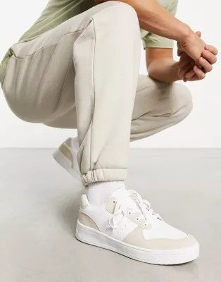lace up sneakers in oat mix