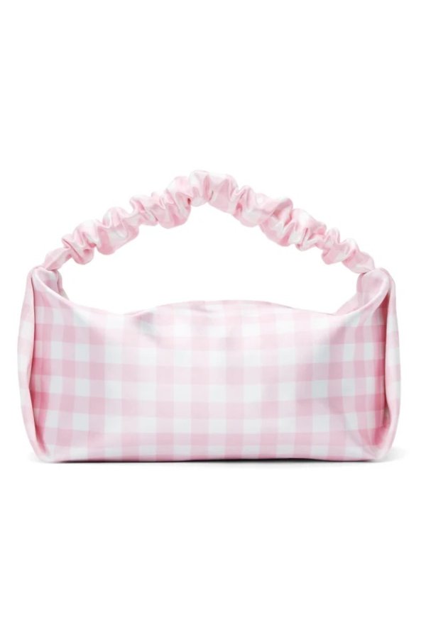 Pink & White Check Mini Scrunchie Bag