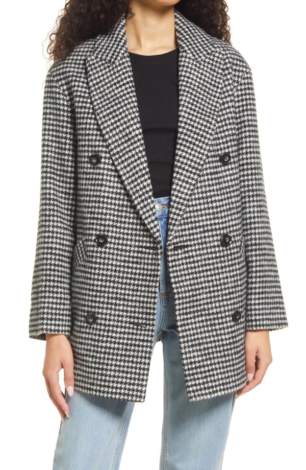 Stetson Houndstooth Check Coat