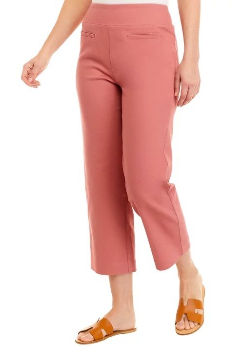 Petite Pull On Stretch Twill Cropped Pants