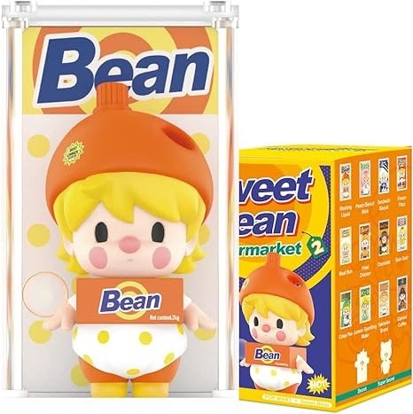 Sweet Bean Supermarket 2 Blind Box Figures, Random Design Box Toys for Modern Home Decor, Collectible Toy Set for Desk Accessories, 1PC