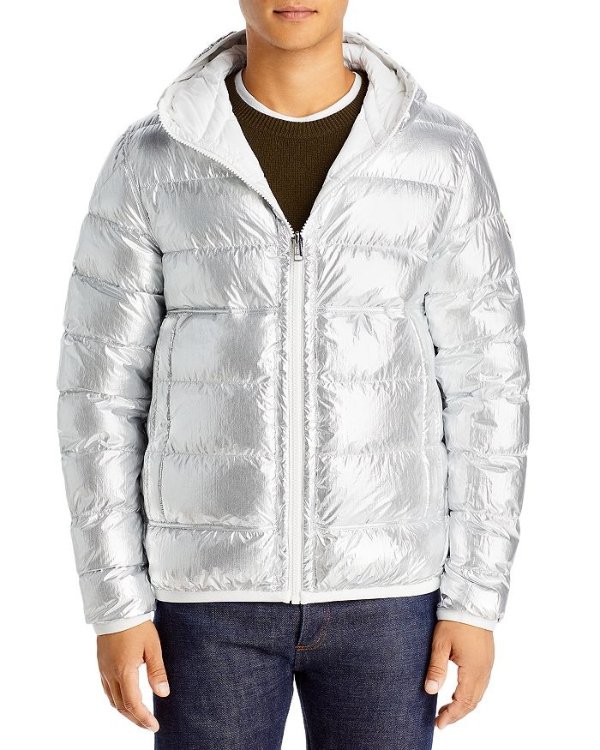Freville Nylon Reversible Quilted Hooded Down Jacket