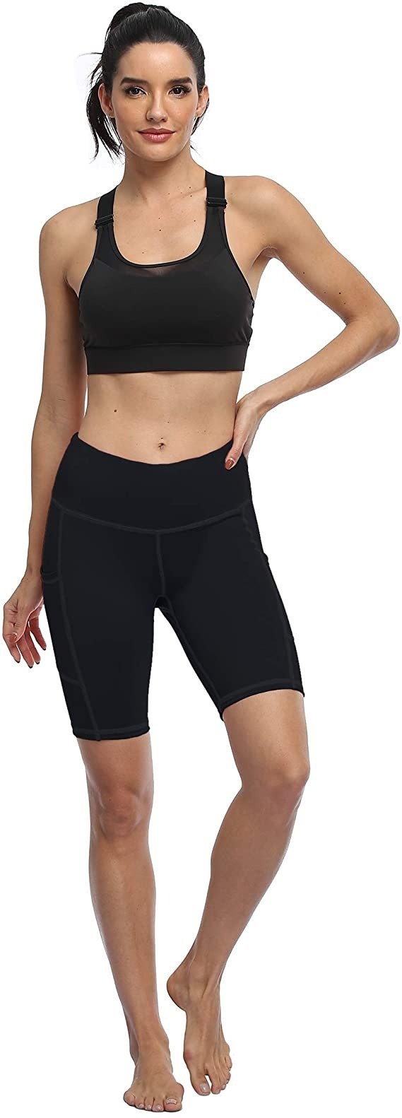 YUANRANER Workout Shorts for Women High Waist Biker Yoga Running Athletic Short with Pockets