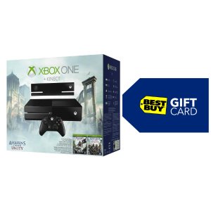 微软Xbox One Kinect体感+双刺客信条游戏套装 $449.99再送$50礼卡