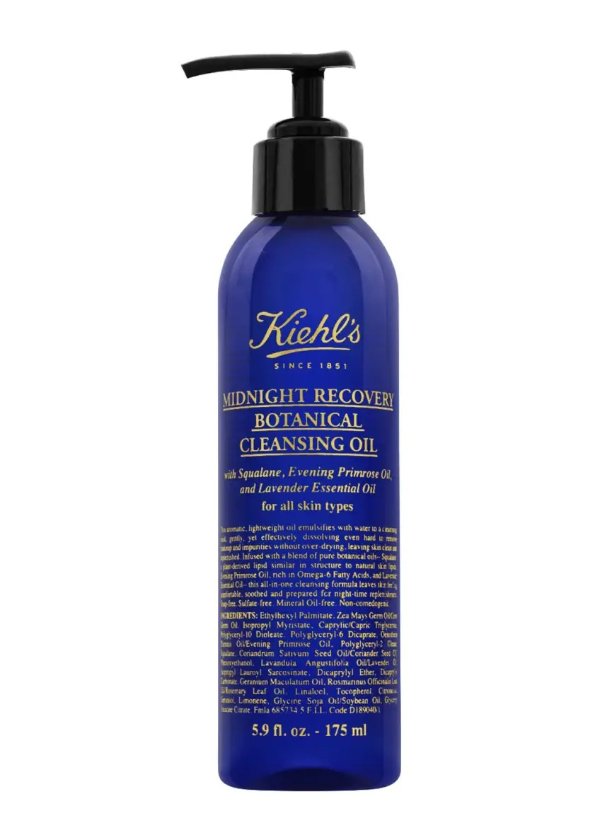 Kiehl's Since 1851Midnight Recovery Botanical Cleansing Oil, 5.9 oz./ 179 mL