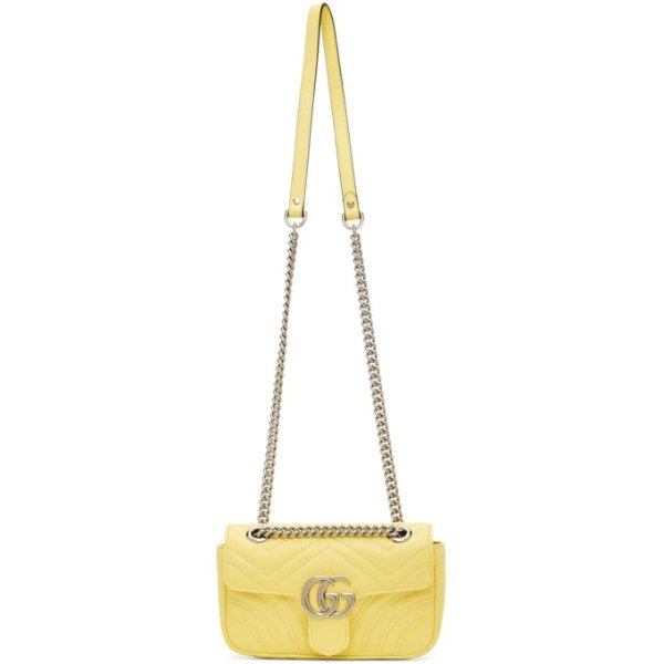 Yellow Mini GG Marmont 2.0 Shoulder Bag