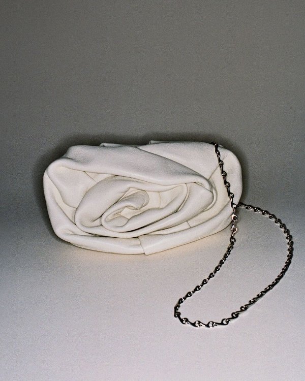 3D Rose Ruched Clutch Bag