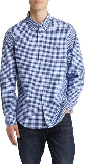 Long Sleeve Cotton Oxford Button-Down Shirt
