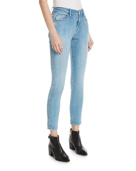 Le Studded High-Waist Skinny Jeans