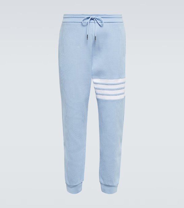4 Bar Cotton Sweatpants in Blue - Thom Browne | Mytheresa