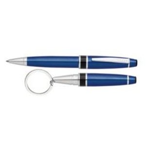 Dalton Blue Lacquer with Chrome Ballpoint Pen