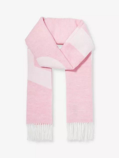 羊毛混织粉色围巾