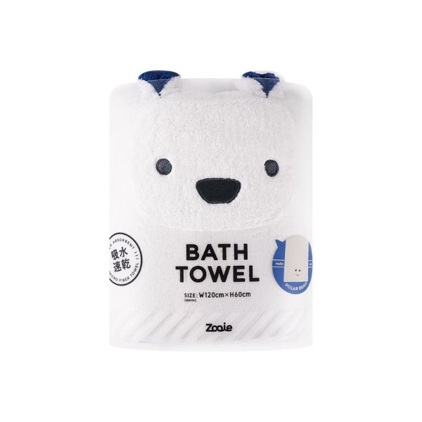 日本CB JAPAN CARARI 吸水动物浴巾 北极熊 W1200mm x H600mm | 亚米