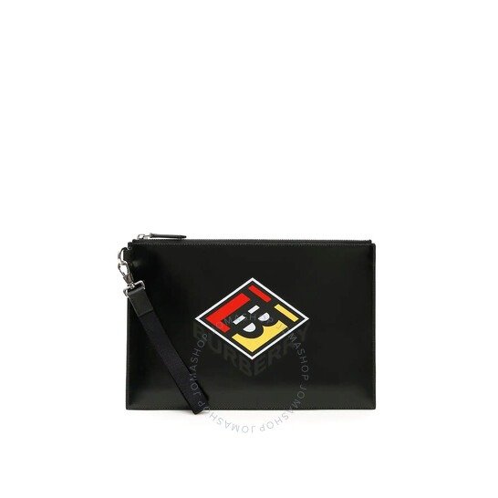 Black Logo Graphic Canvas Zip Pouch