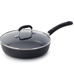 E93897 Professional Total Nonstick Thermo-Spot Heat Indicator Fry Pan with Glass Lid