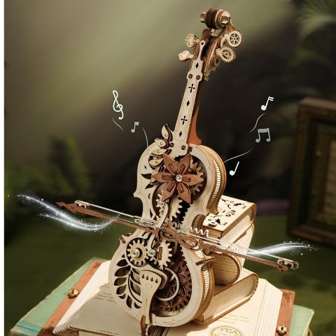 精致的长在审美点上！ROBOTIME 复古大提琴音乐盒