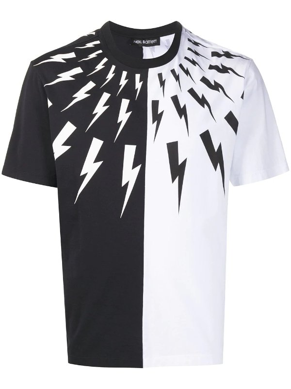 lightning bolt print T-shirt