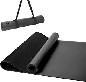 Nature Rubber Premium Yoga Mat - 5mm Thick Non Slip Anti-Tear Fitness Mat for Hot Yoga, Pilates & Stretching Home Gym Workout