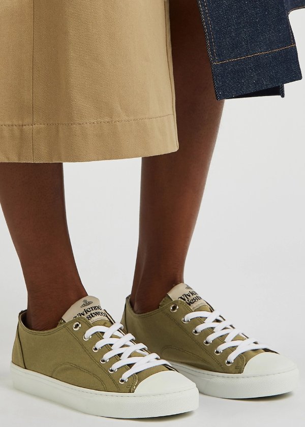Olive canvas sneakers