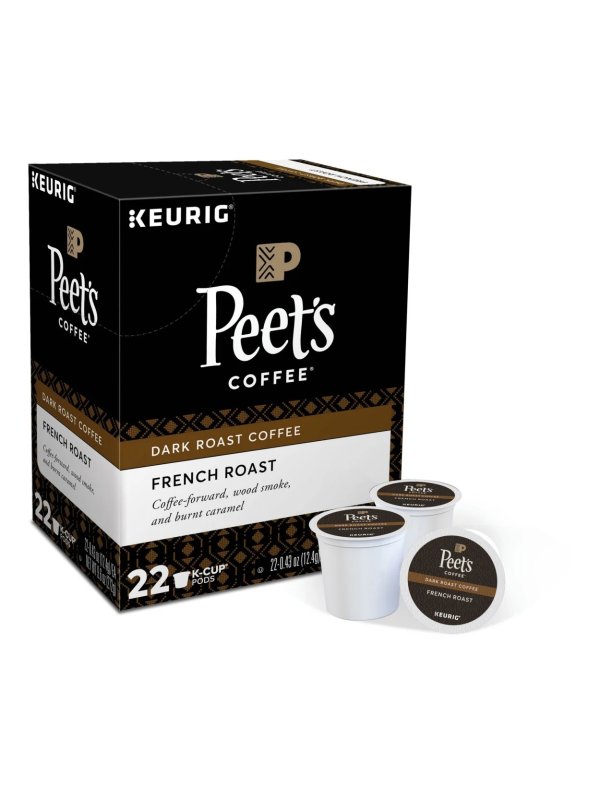Peet's® Coffee French Roast Coffee Single-Serve K-Cup®, 2.8 Oz, Carton Of 22 Item # 147048