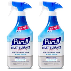 PURELL Multi-Surface Disinfectant Spray, Fragrance Free, 28 fl oz Spray Bottle with Trigger Sprayer